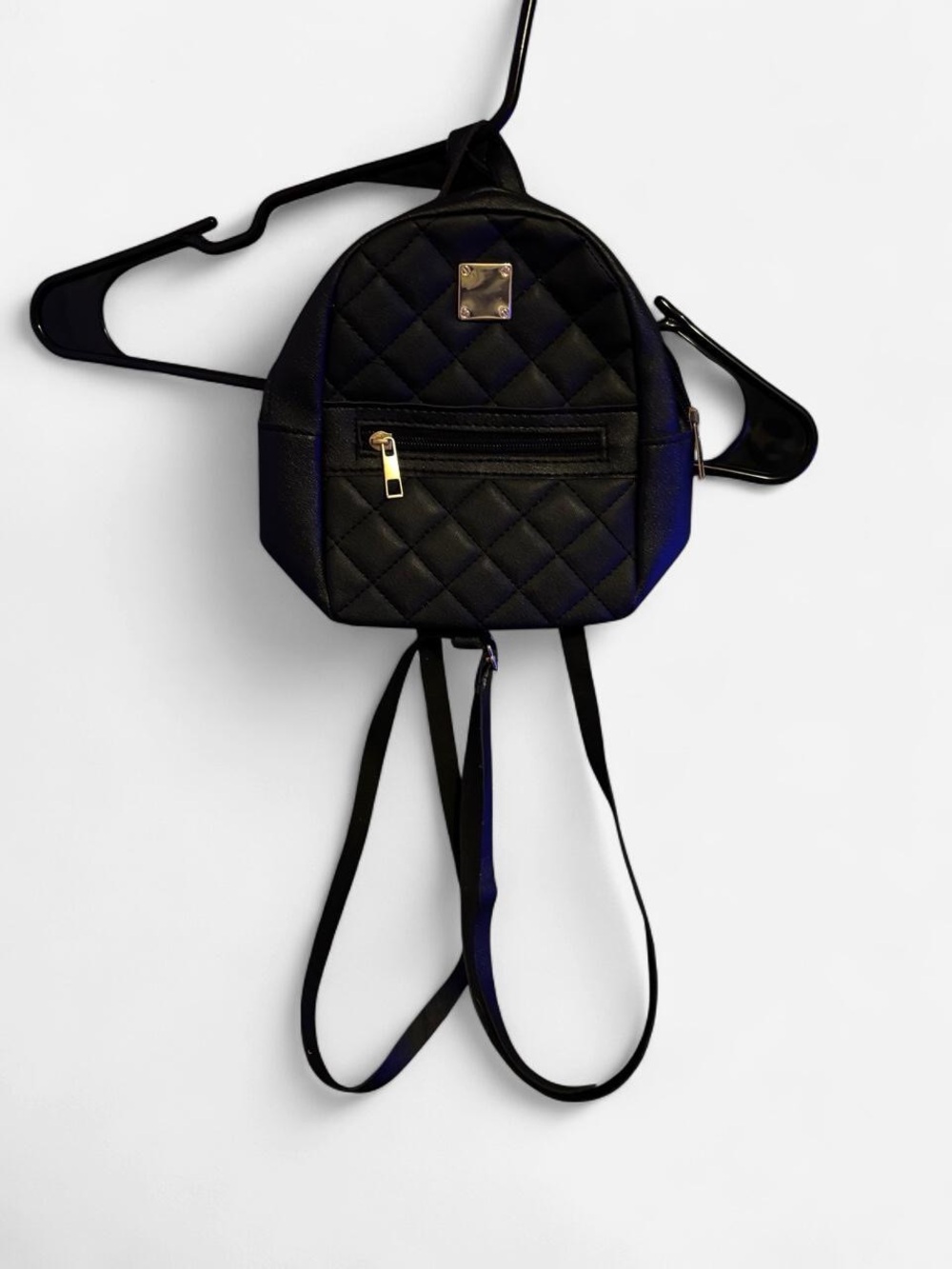 Quilted Mini Backpack - Black